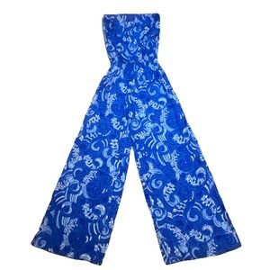 Lilly Pulitzer Pim Jumpsuit Romper Women's Size Small Blue & White